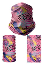 e taktik Multifunctional Pink Leaves Seamless Knitting UV+ Neckerwear Face Mask Headband Bandana Do Rag Hairband