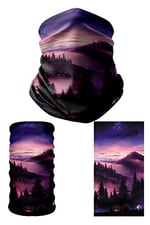 e taktik Multifunctional Purple Landscape Seamless Knitting UV+ Neckerwear Face Mask Headband Bandana Do Rag Hairband