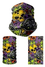 e taktik Multifunctional Radioactive Skulls Seamless Knitting UV+ Neckerwear Face Mask Headband Bandana Do Rag Hairband