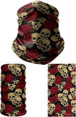 e taktik Multifunctional Roses And Skulls Seamless Knitting UV+ Neckerwear Face Mask Headband Bandana Do Rag Hairband