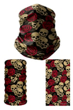 e taktik Multifunctional Roses And Skulls Seamless Knitting UV+ Neckerwear Face Mask Headband Bandana Do Rag Hairband