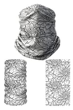 e taktik Multifunctional White Flowers Seamless Knitting UV+ Neckerwear Face Mask Headband Bandana Do Rag Hairband