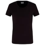 EA7 Kadın Bisiklet Yaka T-Shirt, Siyah, M Beden