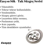 Easyso Çay Süzgeci 5'li Paket Her Demliğe Uyumlu Desire Plus Paslanmaz Çelik Çaydanlık Süzgeci