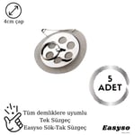 Easyso Çay Süzgeci 5'li Paket Her Demliğe Uyumlu Desire Plus Paslanmaz Çelik Çaydanlık Süzgeci