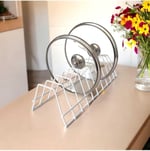 EceAksesuar Tabaklık Rafı- Tencere Kapak Düzenleyici-tabak Kurutmalık -10 Bölmeli Beyaz Stand beyaz 34 x 25