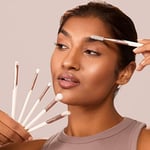 EcoTools Luxe Zarif Göz Makyajı Fırça Seti, Göz Farı, Eyeliner ve Kaş Makyajı İçin, Profesyonel Göz Fırçası Seti, Çevre Dostu Makyaj Araçları, Sentetik Kıllar, Zulüm Ücretsiz ve Vegan, 6 Parça Set