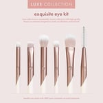 EcoTools Luxe Zarif Göz Makyajı Fırça Seti, Göz Farı, Eyeliner ve Kaş Makyajı İçin, Profesyonel Göz Fırçası Seti, Çevre Dostu Makyaj Araçları, Sentetik Kıllar, Zulüm Ücretsiz ve Vegan, 6 Parça Set
