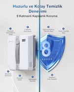 ECOVACS WINBOT Mini Cam Temizleme Robotu, Ultrasonik Çift Nozullu Püskürtme Sistemi, 9 Kademeli Güvenlik Koruması, Akıllı Rota Planlama Teknolojisi, 4 Temizlik Modu ve Kaymaz Güvenlik Sistemi
