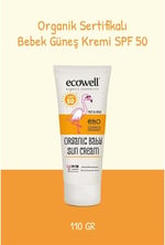 Ecowell SPF 50 Organik Bebek Güneş Kremi (110 g)