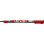edding 361 beyaz yazı tahtası kalemi - kırmızı - 1 kalem - yuvarlak uçlu 1 mm - yeniden doldurulabilir