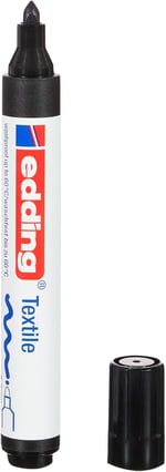 edding 4500 tekstil kalemi - siyah - 1 kalem - 2-3 mm yuvarlak uç