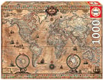 Educa Antique World Map 1000 Parça Puzzle - 15159