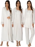 Effort Hamile Çarşı 2405 Ekru Lohusa Hamile Gecelik Sabahlık Pijama Set