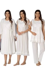 Effort Kadın Ekru Hamile Lohusa Sabahlıklı Gecelik Ve Pijama Takım, XL, EF2050EFT-19804IGP265608