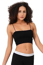efstyle ip askılı penye crop atlet