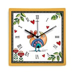 Egan Italy Cocoricò Duvar Saati 31 cm x 31 cm Sarı