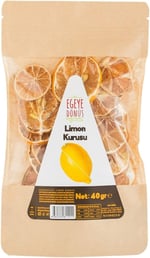 EGEYE DÖNÜŞ Şekersiz Limon Meyvesi Kurusu Cipsi - 40 Gr. (Yüksek Aroma - Kokteyl Meyvesi - Katkı Koruyucu İçermez)