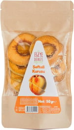 EGEYE DÖNÜŞ Şekersiz Şeftali Meyvesi Kurusu Cipsi - 50 Gr. (Yüksek Aroma - Kokteyl Meyvesi - Katkı Koruyucu İçermez)
