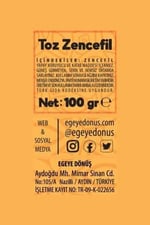 EGEYE DÖNÜŞ Zencefil (Öğütülmüş - Toz) - 100 Gr