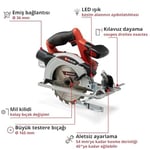 Einhell Akülü Daire Testere TE-CS 18/165-1 Li-Solo Power X-Change (18 V, Li-Ion, Ø165 x Ø20 mm Testere Bıçağı, Aletsiz Kesim Derinliği ve Açı Ayarı, Akü ve Şarj Cihazı Dahil Değildir) - 4331207
