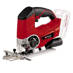 Einhell Akülü Dekupaj Testere TE-JS 18/80 Li-Solo Power X-Change (18 V, Maks. 80 mm Kesim Derinliği, 4 Kademeli Sarkaç Koruması, Toz emiş Adaptörü, Paralellik Mesnedi, LED Işık) - 4321200