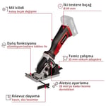 Einhell Akülü Mini Daire Testere TE-CS 18/89 Li - Solo Power X-Change (18V, Lityum-İyon, 28mm Kesme Derinliği, Ø89 mm Testere Bıçağı, Akü ve Şarj Cihazı Dahil Değildir) - 4331100