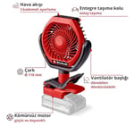 Einhell Akülü Vantilatör GC-CF 18/110 Li-Solo Power X-Change (18 V, kömürsüz, 3 hız ayarı, sonsuz ayarlanabilir, birçok montaj seçeneği, akü dahil değildir) | PXC | 18 V | Fırçasız | 3 kademeli | kade