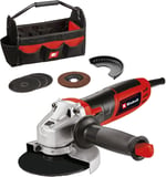 Einhell Avuç Taşlama TC-AG 125/850 Kit (850 W, 12000 rpm, maks kesme derinliği 28 mm, maks disk çapı 125 mm, 3 adet kesme diski, 1 adet lamelli zımpara levhası ve 1 adet Einhell çanta dahil) - 4430977