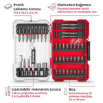 Einhell Orijinal M-CASE 42 Parça Uç Seti (25 mm uçlar, 50 mm uçlar, manyetik tutucu, lokma uç, hızlı değiştirilebilir uç tutucu, saklama kutusu dahil) - 49118953