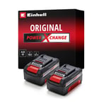 Einhell PXC Twin Pack 2x18 V 4,0 Ah Power X-Change Akü (Li-Ion, 18 V, 2 x 4.0 Ah, tüm Power X-Change cihazları ile uyumlu, Aktif Akü Yönetim Sistemi, Özel Şarj Döngüleri) - 4511489