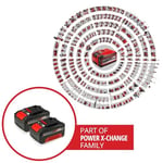 Einhell PXC Twin Pack 2x18 V 4,0 Ah Power X-Change Akü (Li-Ion, 18 V, 2 x 4.0 Ah, tüm Power X-Change cihazları ile uyumlu, Aktif Akü Yönetim Sistemi, Özel Şarj Döngüleri) - 4511489