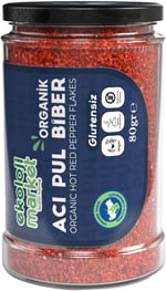 Ekoloji Market Organik Glutensiz Kavanoz Pul Biber Acı 80 gr