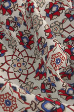 Ekru Kırmızı Motif Desen Mendil