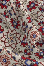 Ekru Kırmızı Motif Desen Mendil