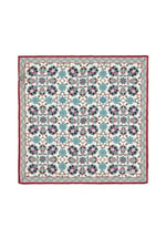 Ekru Lacivert Motif Desen Mendil