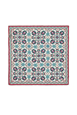 Ekru Lacivert Motif Desen Mendil