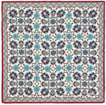 Ekru Lacivert Motif Desen Mendil