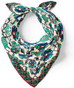 Ekru Yeşil Motif Desen Mendil