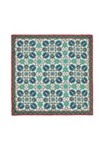 Ekru Yeşil Motif Desen Mendil