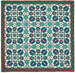 Ekru Yeşil Motif Desen Mendil