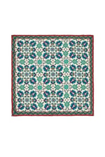 Ekru Yeşil Motif Desen Mendil