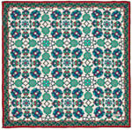 Ekru Yeşil Motif Desen Mendil