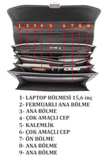 El Çantası Omuz Askılı Kilit Mekanizmalı Iç Organize Bölme A4 Boyutlu