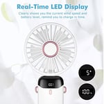 El Fanı, Taşınabilir Mini Fan, Şarj Edilebilir, 5 Hız Ayarlı Küçük Cep Fanı, Dahili 4200mAh Pil, Ofis için Katlanabilir USB Fan, Dış Mekan