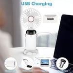 El Fanı, Taşınabilir Mini Fan, Şarj Edilebilir, 5 Hız Ayarlı Küçük Cep Fanı, Dahili 4200mAh Pil, Ofis için Katlanabilir USB Fan, Dış Mekan
