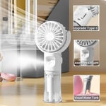 El Tipi Vantilatör, Mini Taşınabilir El Tipi Vantilatör, Su Sisi Püskürtmeli USB Şarj Edilebilir Fanlar, 4 Hızlı, Hafif Küçük Masa Vantilatörü, İç Mekan, Okul, Seyahat, Kamp, Makyaj için Masaüstü