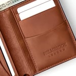 El Yapımı Deri Bifold Erkek Cüzdanı | Tam Tahıl Hakiki Deriden Üretilmiştir | 6 Kart Sahibine Sahip RFID Güvenli İnce Dikey Cüzdan | Noel Doğum Günü için Hediye Kutusu ve Kılıfı