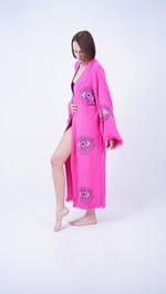 El yapımı nazar Boho festivali Kimono Boho Beachwear Beachwear örtbas etnik Kimono hırka bornoz sabah elbise