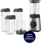 Electrolux E4CB1-6ST Kahve Öğütücülü Smoothie Blender Seti | Buz Kırıcı, Çoklu Hız ve Pulse Fonksiyonu, TruFlow Bıçak Sistemi, Darbe Fonksiyonu, Geniş Aksesuar Seti | 350W, Paslanmaz Çelik